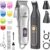 Dog Clippers Grooming Kit with Paw Trimmer for Thick/Matted/Knotted/Hair | 3-in-1 Clipper+Paw Trimmer+Nail Grinder,Low Noise,