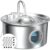 Pet Water Fountain Stainless Steel: 8 Filters + 8 Sponges Cat Fountains for Drinking – Metal Pet Fountain – Running PetFountain Filtered – DCTROD 88oz/2.6L Faucet Pet Bowl Dispenser Fountains