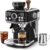 XIXUBX Espresso Machine with Grinder, PID & Programmable Settings, Black