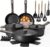 Astercook 19 Pcs Pots and Pans Set Non Stick, Black Titanium Induction Kitchen Cookware Sets, Non toxic Healthy Kitchen Cooking Set with Frying Pans Set, PTFE PFOA PFOS Free, Fathers Day Gift for Men