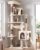 Globlazer Heavy Duty Cat Tree Tower, 70inch Sturdy Cat Tree for Indoor Cats Sturdy Large Cat Tower with Scratching Post and Scratching Board, Hammock, Cat Condo for Adult Cats Kittens, F70 Pro, Beige