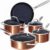 Nuwave 9pc Cookware Set Healthy Duralon Blue Ceramic Nonstick Coated