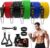 Resistance Bands with Handles Set of 5 (10–50 lbs), Home Gym Workout Kit