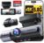 4K Dash Cam Front and Rear, Full HD 3 Channel Dashcam, Free 128GB Card | built-in 5.8GHz WiFi Built-in GPS, Collision sensor, night vision, HDR, 3.16″ IPS, 24H Parking Mode（Black）