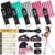 Resistance Bands with Handles for Women, 5 Level Exercise Bands | Workout Bands for Physical Therapy, Yoga, Pilates, Door Anchor, Storage Pouch, Training Poster