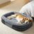 Bedsure 360°Oval Bolster Orthopedic Dog Beds Large Sized Dog,35″ Grey